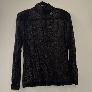 H&M Black Lace Blouse size xl